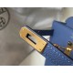 Hermes Kelly 25cm Sellier Handmade Bag In Bleu Saphir Epsom Leather