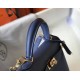 Hermes Kelly 25cm Sellier Handmade Bag In Bleu Saphir Epsom Leather