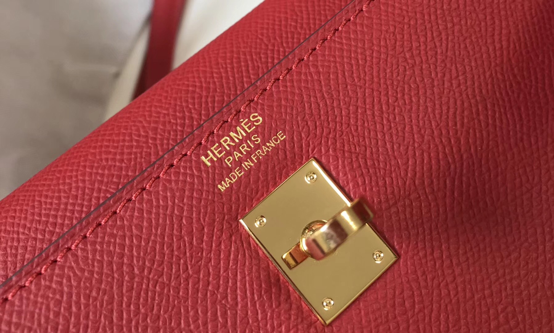 Hermes Kelly 25cm Sellier Bag In Red Epsom Leather