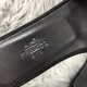 Hermes Oran Sandals In Black Suede With Black Crystal