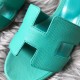 Hermes Oasis Sandals In Vert Veronese Epsom Leather