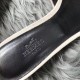 Hermes Oasis Sandals In White Suede with Rhinestone