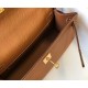 Hermes Kelly Pochette Bag In Gold Epsom Leather