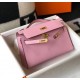 Hermes Kelly Pochette Bag In Mauve Sylvestre Epsom Leather