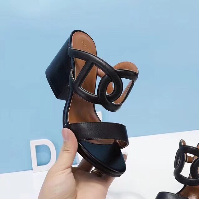 Hermes Black Peace Sandals