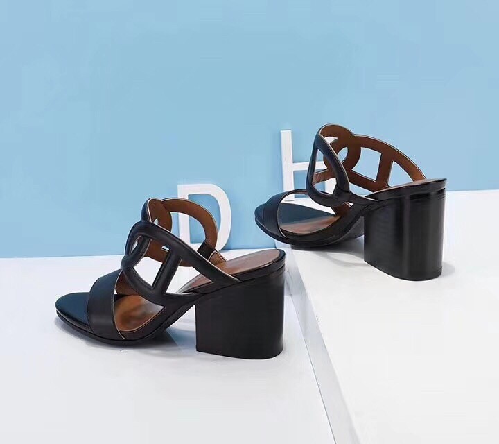 Hermes Black Peace Sandals