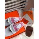 Hermes Oz Mules In White Calfskin Leather