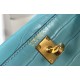 Hermes Kelly Mini II Bag In Blue Atoll Embossed Crocodile Calfskin