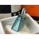 Hermes Kelly Mini II Bag In Blue Atoll Embossed Crocodile Calfskin