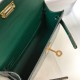Hermes Kelly Mini II Bag In Green Embossed Crocodile Calfskin