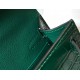 Hermes Kelly Mini II Bag In Green Embossed Crocodile Calfskin