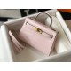 Hermes Kelly Mini II Bag In Rose Dragee Embossed Crocodile Calfskin