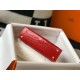 Hermes Kelly Mini II Bag In Red Embossed Crocodile Calfskin