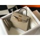 Hermes Kelly Mini II Bag In Taupe Embossed Crocodile Calfskin