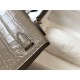 Hermes Kelly Mini II Bag In Taupe Embossed Crocodile Calfskin