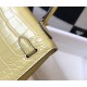 Hermes Kelly Mini II Bag In Jaune Poussin Embossed Crocodile Calfskin