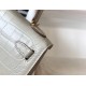 Hermes Kelly Mini II Bag In Beton Embossed Crocodile Calfskin