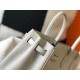 Hermes Pearl Grey Clemence Birkin 30cm Bag GHW