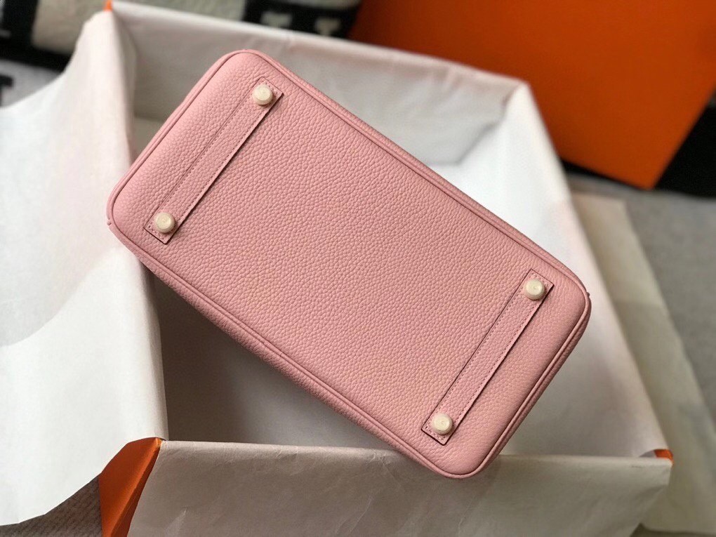 Hermes Pink Clemence Birkin 30cm Bag GHW