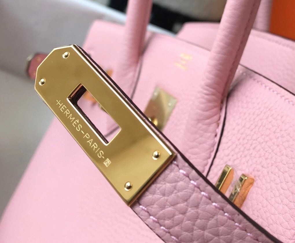 Hermes Pink Clemence Birkin 30cm Bag GHW