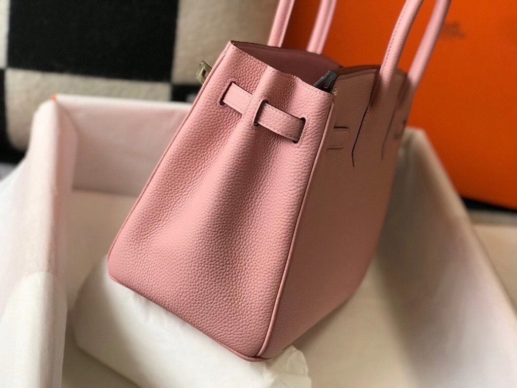 Hermes Pink Clemence Birkin 30cm Bag GHW