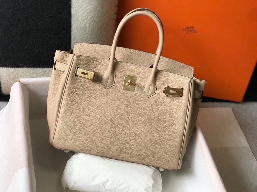 Hermes Trench Clemence Birkin 30cm Bag GHW
