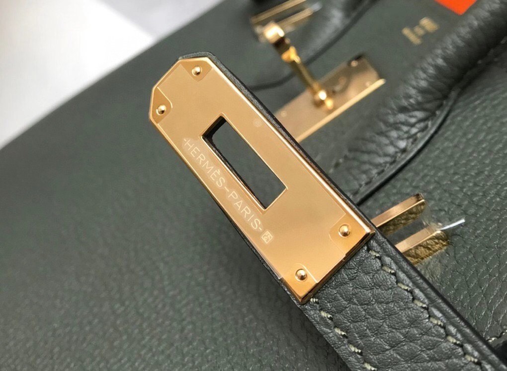 Hermes Vert Fonce Clemence Birkin 30cm Bag GHW