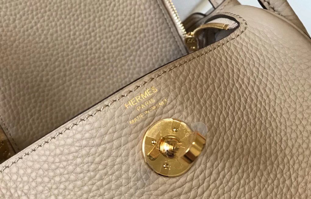 Hermes Mini Lindy Bag In Trench Clemence Leather