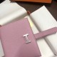 Hermes Bearn Compact Wallet In Pink Epsom Leather