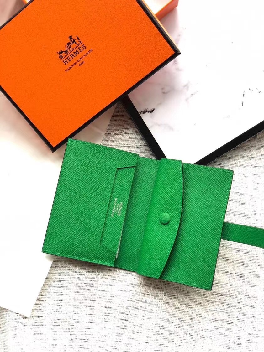 Hermes Bearn Mini Wallet In Bamboo Epsom Leather