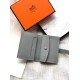 Hermes Bearn Mini Wallet In Blue Lin Epsom Leather