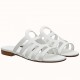 Hermes Camelia Sandals In White Calfskin
