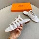 Hermes Camelia Sandals In White Calfskin