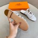 Hermes Camelia Sandals In White Calfskin