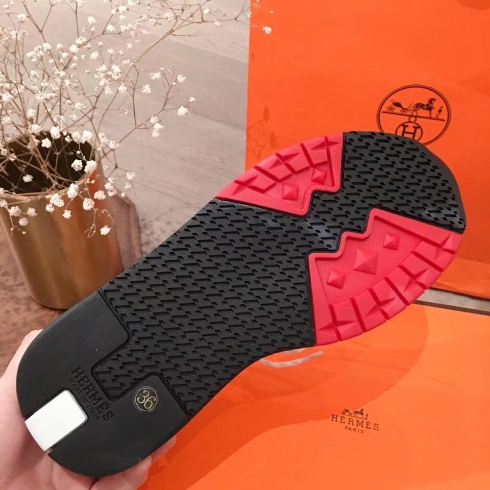 Hermes Addict Sneakers In White Knit