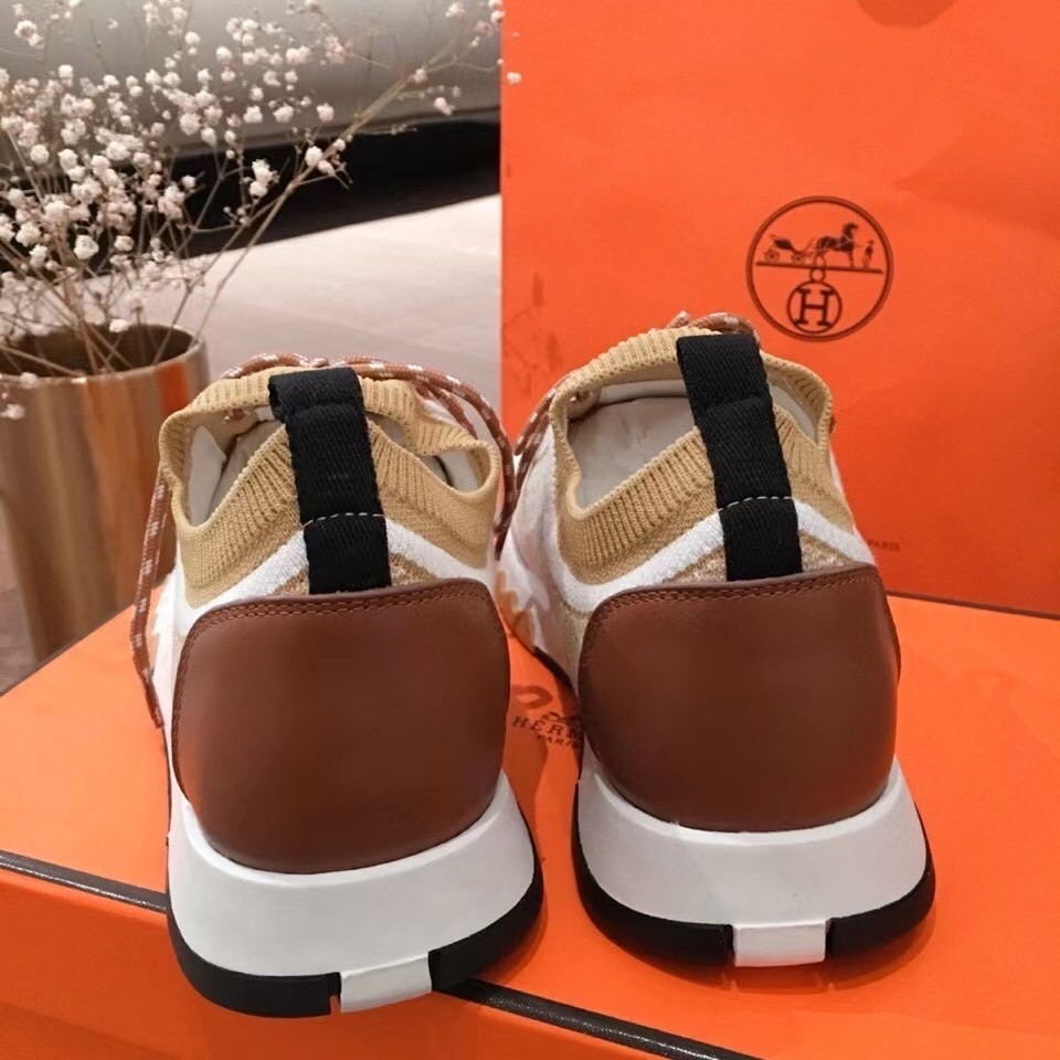 Hermes Addict Sneakers In Multicolore Knit