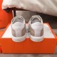 Hermes Avantage Sneakers In Beige/White Calfskin