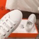 Hermes Avantage Sneakers In Multicolore White Calfskin