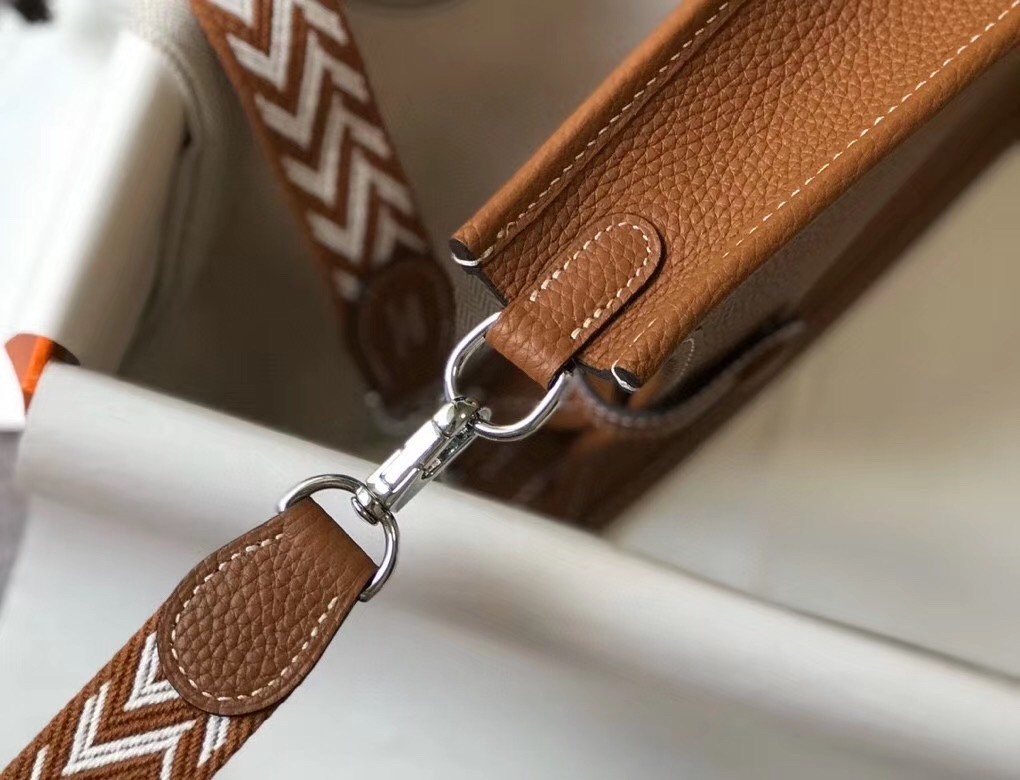 Hermes Evelyne III TPM Bag In Gold Clemence Leather