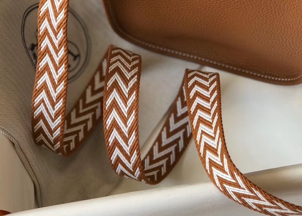 Hermes Evelyne III TPM Bag In Gold Clemence Leather