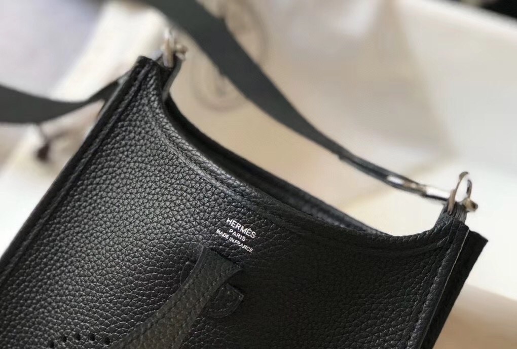 Hermes Evelyne III TPM Bag In Black Clemence Leather