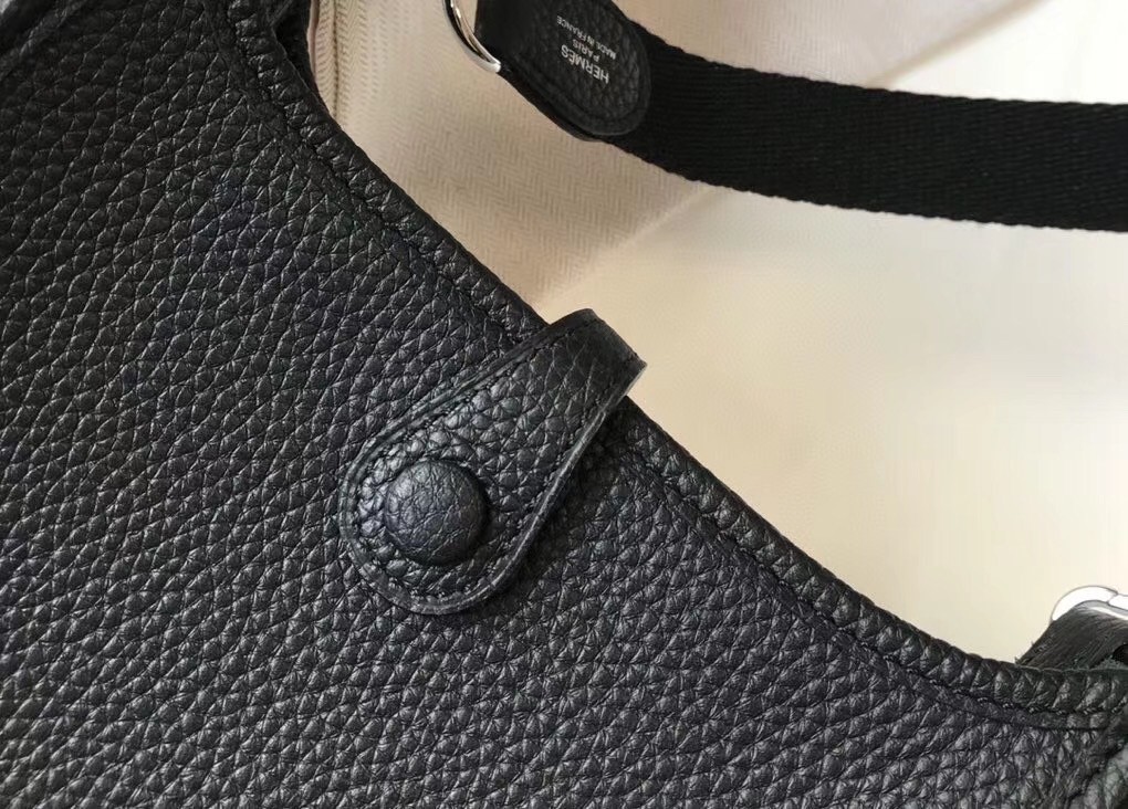 Hermes Evelyne III TPM Bag In Black Clemence Leather