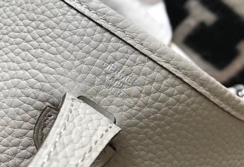 Hermes Evelyne III TPM Bag In Pearl Grey Clemence Leather