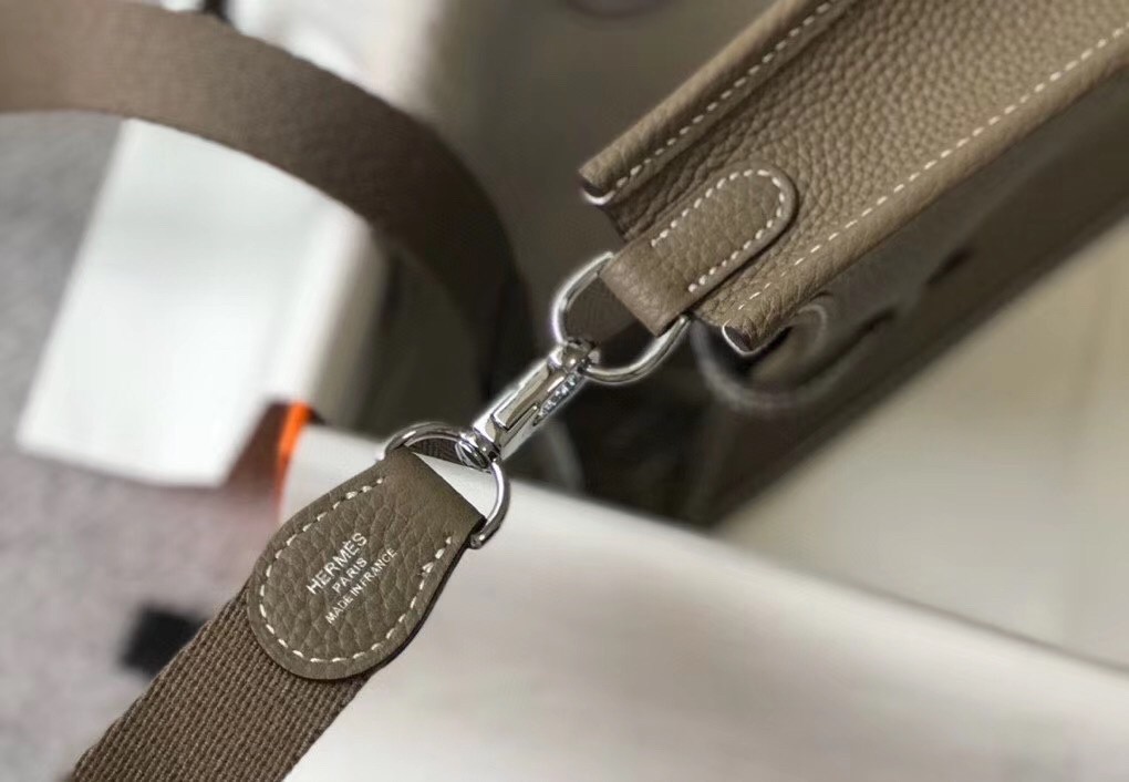 Hermes Evelyne III TPM Bag In Taupe Clemence Leather