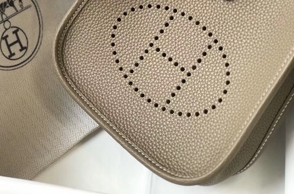 Hermes Evelyne III TPM Bag In Taupe Clemence Leather