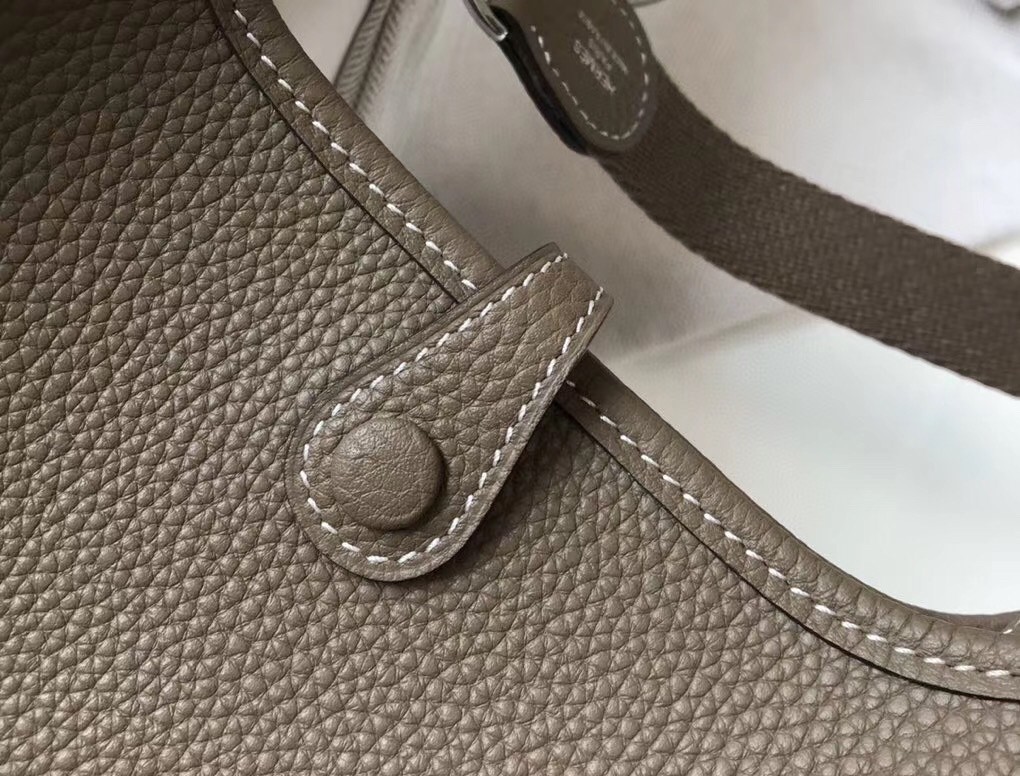 Hermes Evelyne III TPM Bag In Taupe Clemence Leather