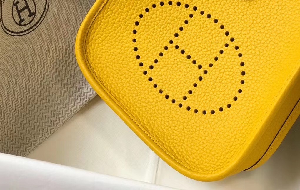 Hermes Evelyne III TPM Bag In Yellow Clemence Leather