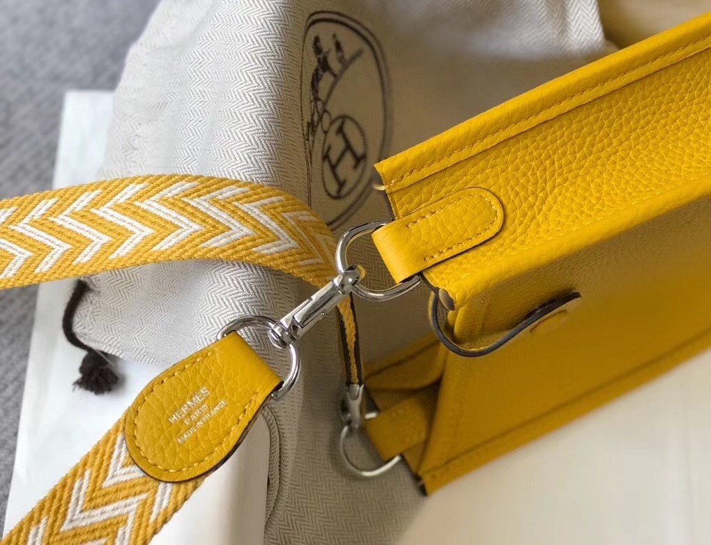 Hermes Evelyne III TPM Bag In Yellow Clemence Leather