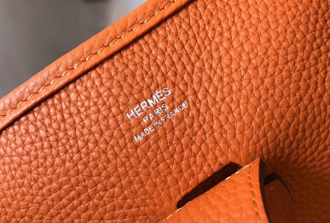 Hermes Evelyne III 29 Bag In Orange Clemence Leather