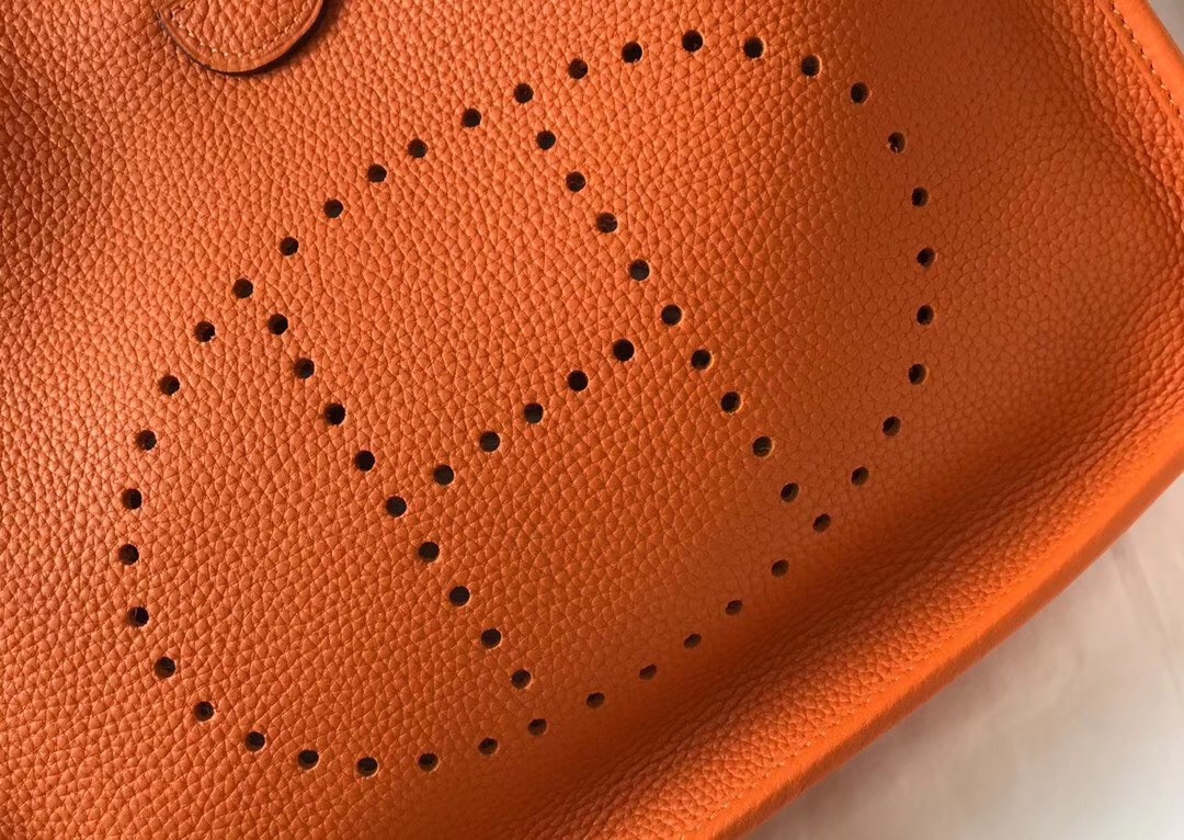 Hermes Evelyne III 29 Bag In Orange Clemence Leather